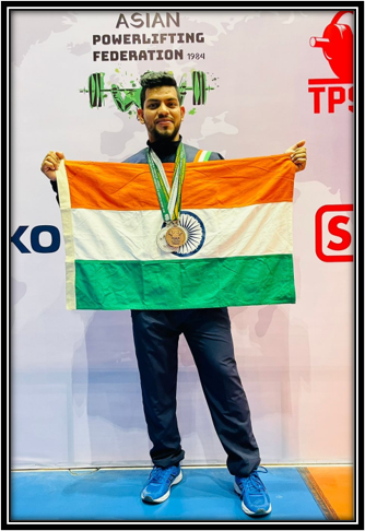 Aman Singh receiving Gold Medal at Asian Games